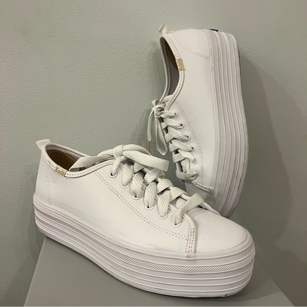 Keds Triple Up White Leather Classic Platform Sneaker size 7.5